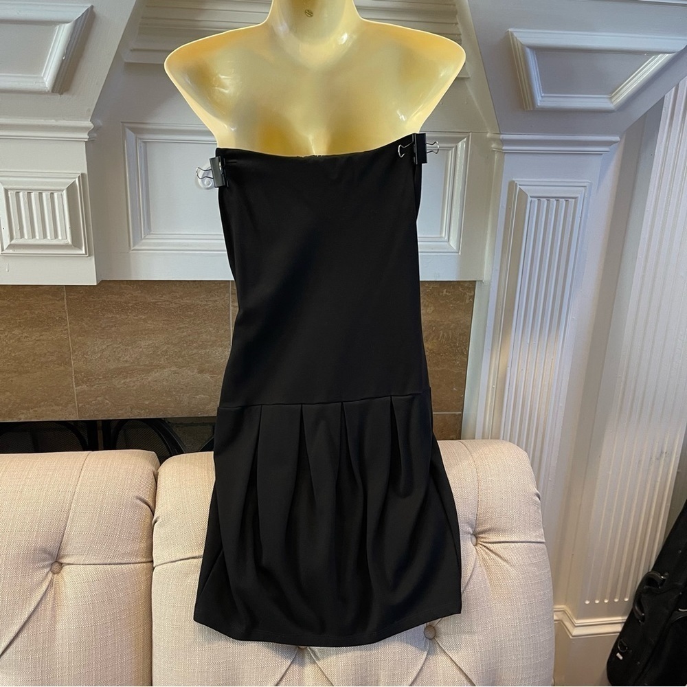 Maison Blanche Dress Women’s L Fit-Flared Black Strapless Mini - Picture 2 of 8
